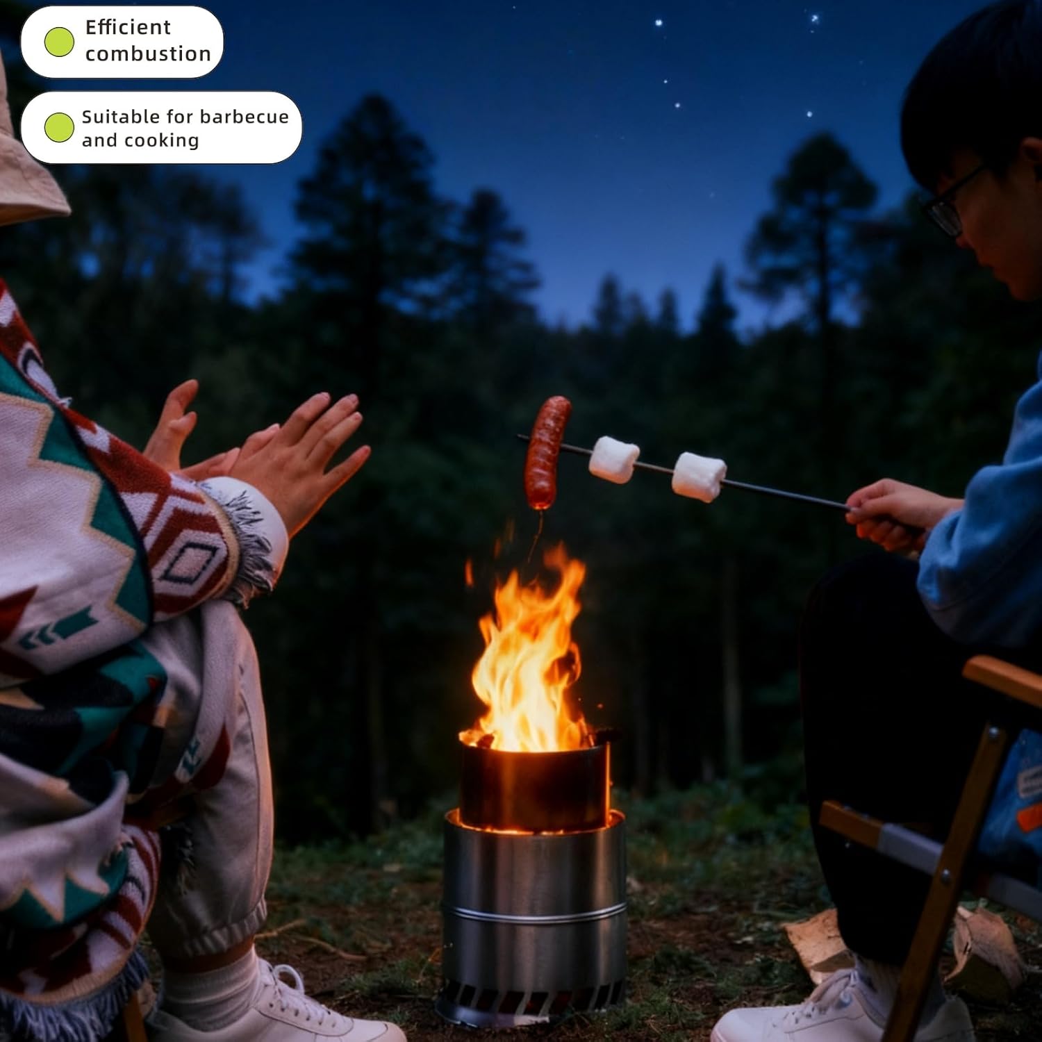 Smokeless Fire Pit 12.2in Stainless Steelsolo Stove Fire Pits for Outside Wood Burning Convenient Table Top Firepit It is Used for Backyard Courtyard Camping Picnics Gatherings and Heating