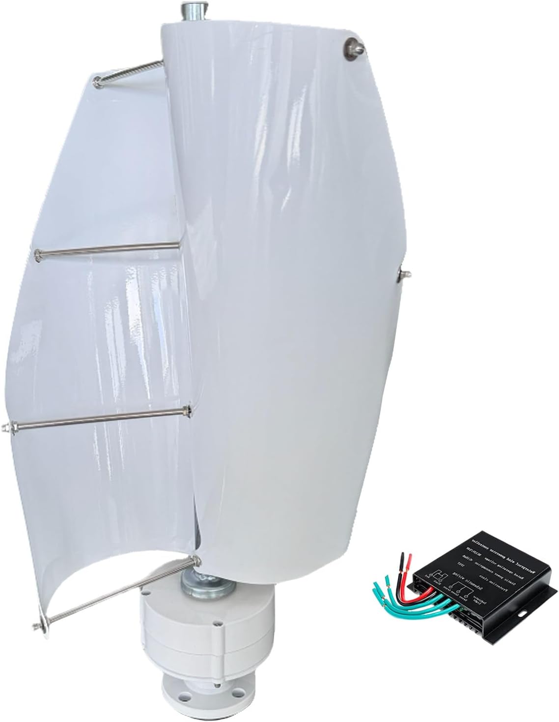 Wind Turbine Generator, 12000W DC 12V/24V/48V Vertical Shaft Wind Turbine Generator with Controller, Permanent Magnet Rotor Alternator for Boat/Gazebo/Cabin/Mobile Home,E-24V