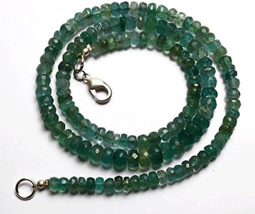 1 strand natural 17.5 inches stands agems natural emerald transparent faceted roundels beads necklace 4 to 6.5 mm
