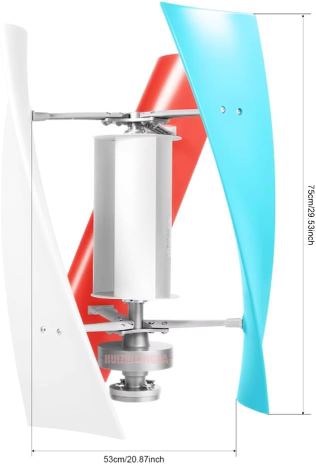 3000W Wind Turbine Vertical Kit12v-220V Permanent Maglev Generator with Power Inverter and Wind Charge Controller Suitable for Outdoor and Courtyard Use(3 Blades)