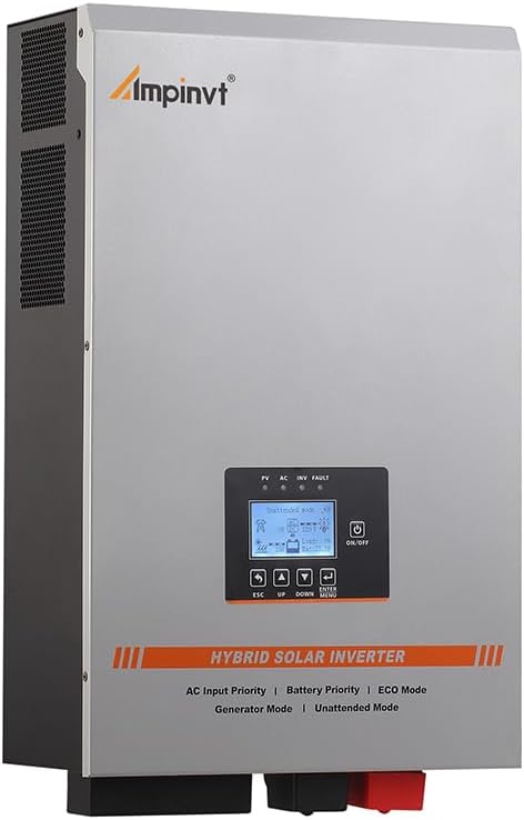 Ampinvt 3500W Low Frequency Solar Inverter 48V DC to 120V AC, Off Grid Pure Sine Wave Inverter Charger Built-in 80A MPPT Solar Controller and 35A AC Charger, Support Lead Acid Lithium Gel Battery