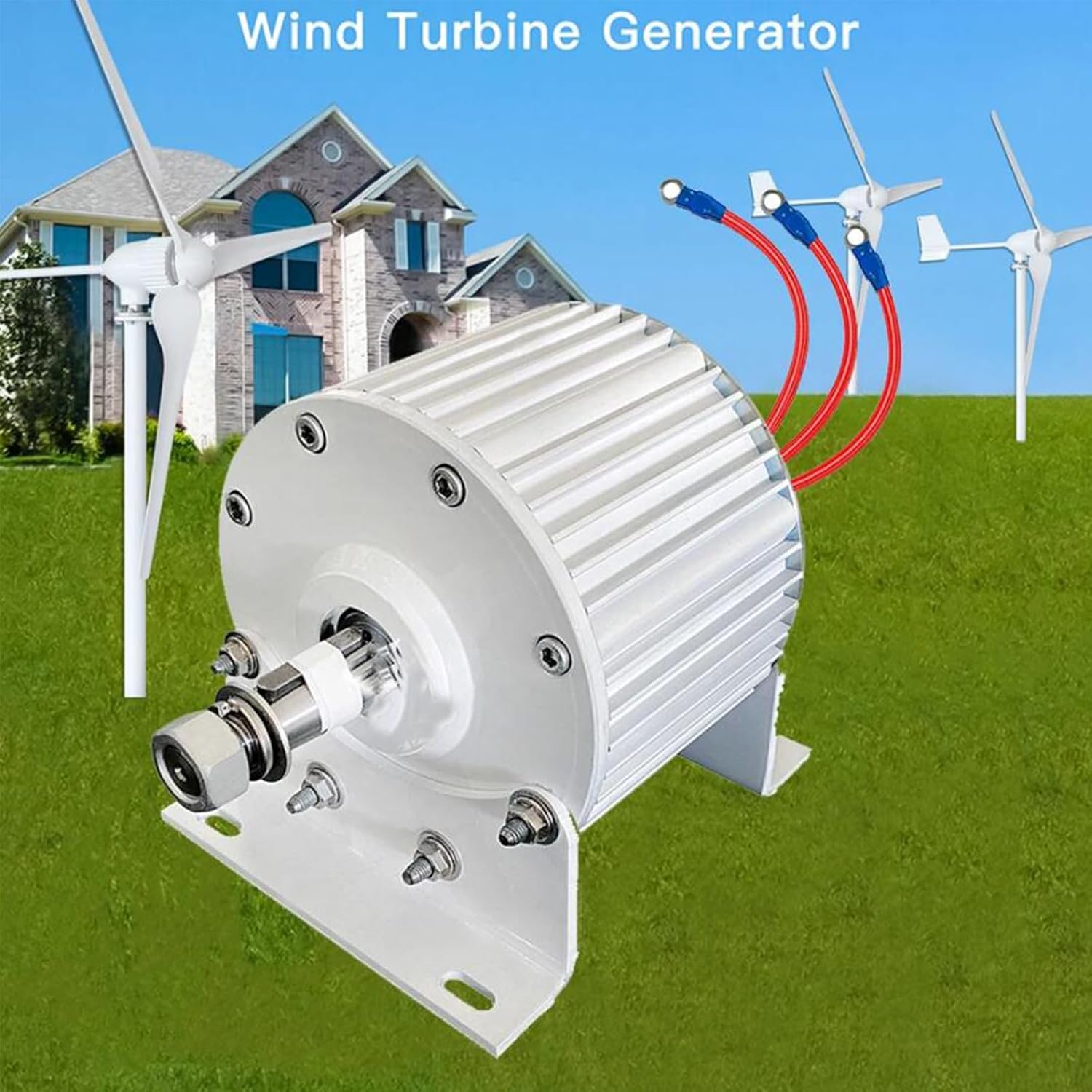 12000W Low Speed 3 Phase Gearless Permanent Magnet AC Alternators,110V/ 220V for Wind Water Turbine Diesel Engine