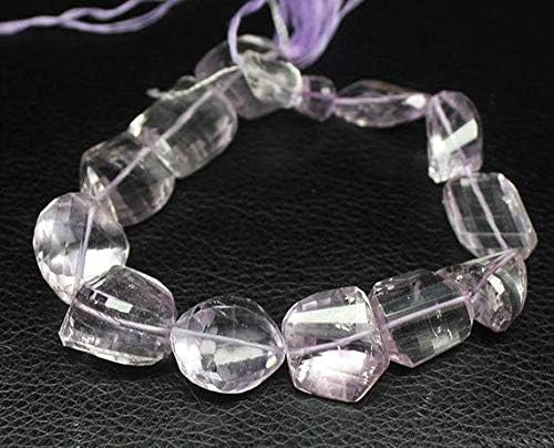 pink amethyst faceted step cut tumble nugget gemstone craft beads strand 10