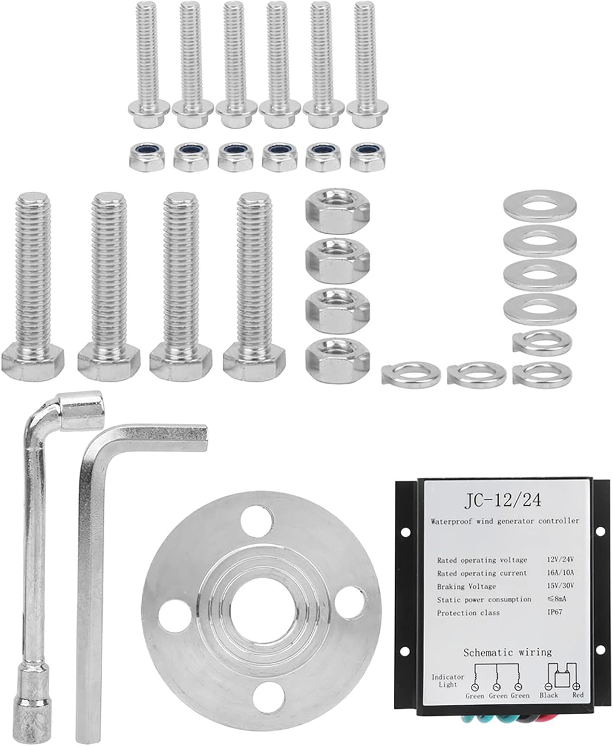 200W Wind Turbine Generator Kit, 3 Blade Wind Turbine with Controller Accessory (48V)