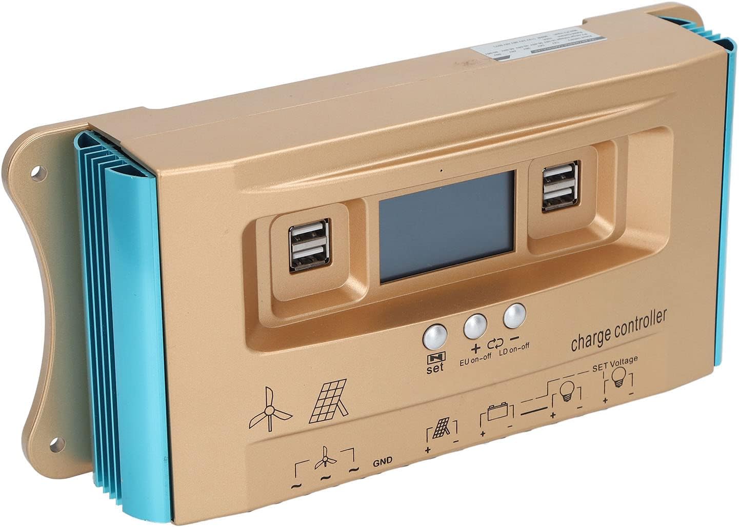 Solar Controller, RV 12V 24V 36V 48V 60V MPPT Solar Panel Intelligent Regulator (60A)