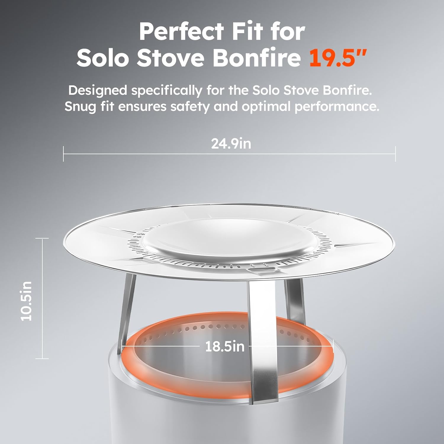 Fire Pit Heat Deflector for Solo Stove Bonfire 19.5