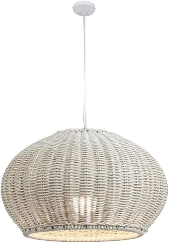 Rattan Bamboo Pendant Light, Woven Wicker Hanging Chandelier, Outdoor Waterproof E27 Lantern Ceiling Light Fixture for Restaurant, Bedroom, Living Room(Natural)