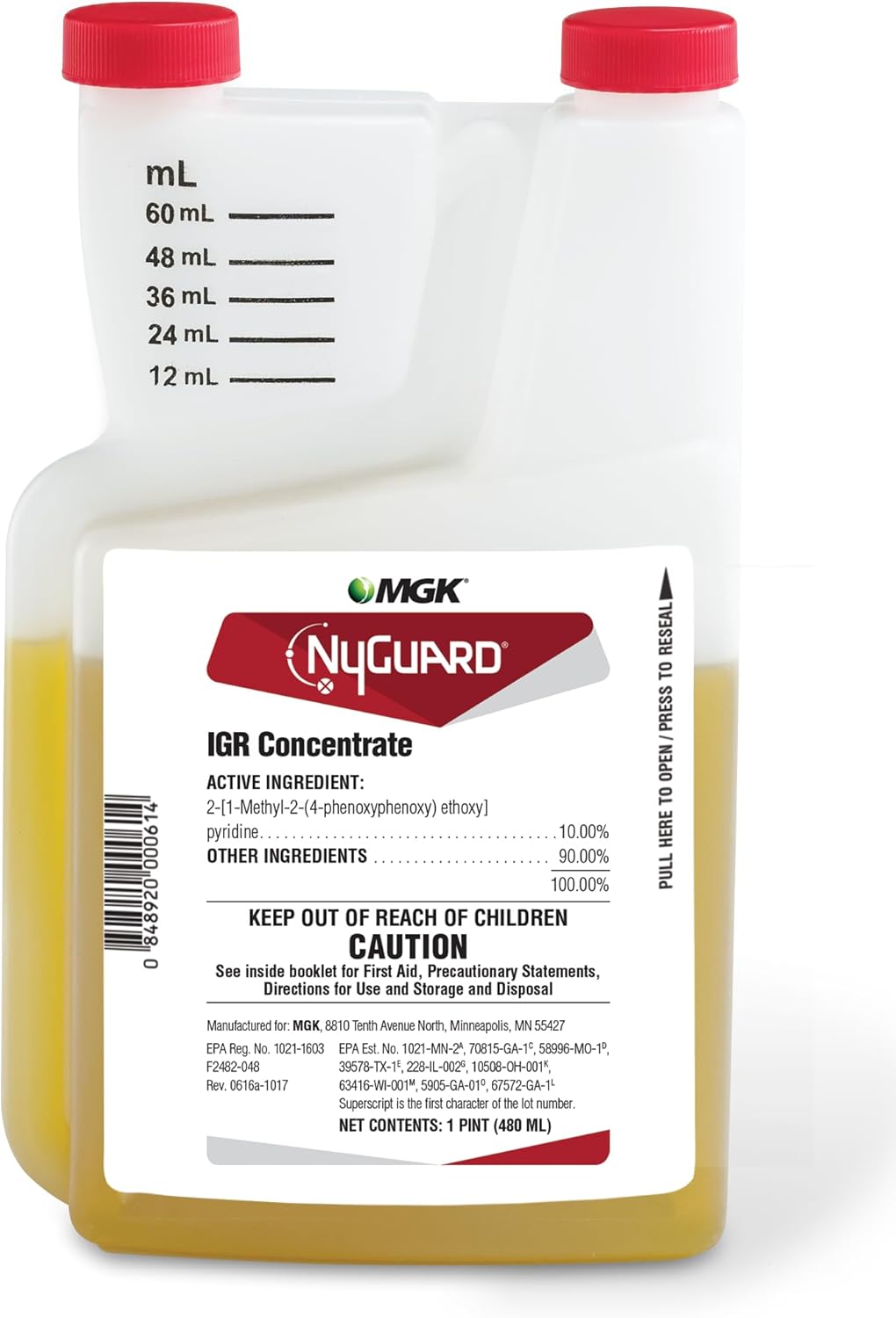 MGK NyGuard® IGR Concentrate | Cockroach, Flea, Ant, Fly and Mosquito Concentrate | Insect Growth Regulator | for Indoor/Outdoor Applications | 480 ML