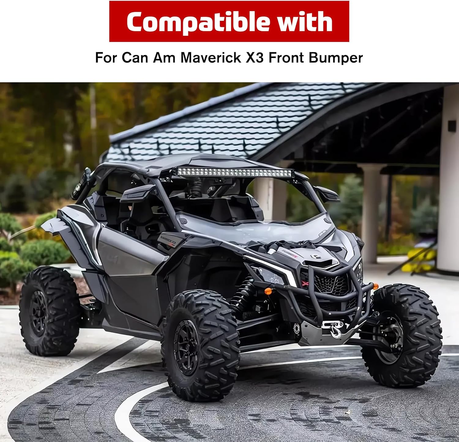 X3 Front Bumper, Heavy Duty Front Pre-Runner Bumper Brush Guard Protector for Can-Am Maverick X3 Max Turbo R RR 2017 2018 2019 2020 2021 2022 2023 2024 Accessories(Replace OEM #715002878)