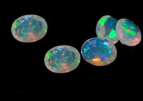 natural ethiopian opal 4x5mm faceted oval 5pcs lot