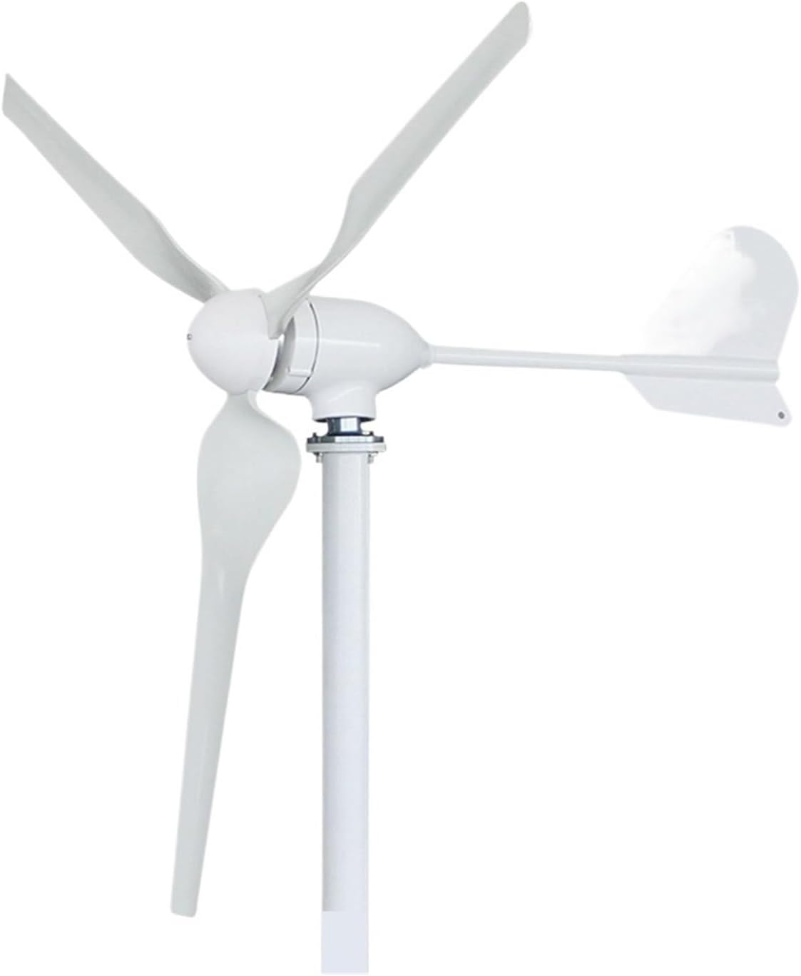 Windmill Generator, Home 10KW Off Grid System Wind Turbine Generators 10000W 12V 24V 48V Windmill 3 Blades For Farm Low Wind Speed Starting Wind Turbines (Color : White, Size : 24V_10KW)
