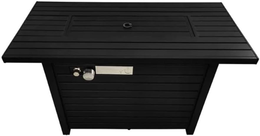 Living Source 25'' H x 42'' W Steel Propane Outdoor Fire Pit Table with Lid