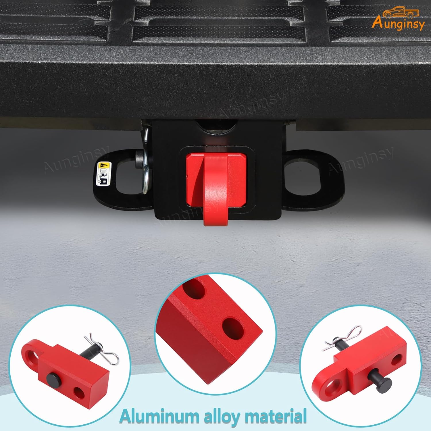 Aunginsy Tow Hitch Receiver Hook with Tightener Compatible with Toyota Tacoma 2024 2025 2026 Accessories, Car Shackle Mount Trailer Hitch Lock Pin Heavy Duty Solid Recovery Towing Kit for Trucks