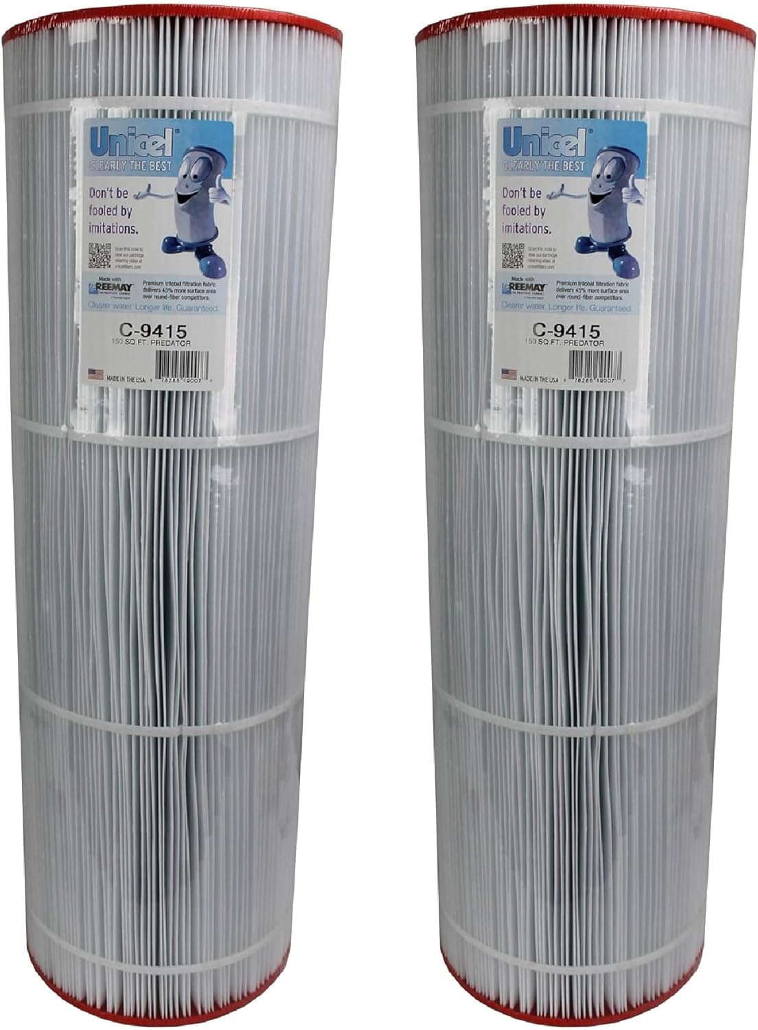 Unicel C-9415 150 Square Foot Media Replacement Pool Filter Cartridge with 175 Pleats, Compatible w/Pentair, American, Pac Fab, & Sta-Rite (2 Pack)