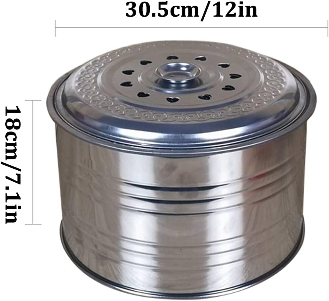 Incinerator Burn Barrel Stainless Steel Incinerator Garden Fire Pit Charcoal Burning Stove with Handle ＆ Fire Hook Barbecue Stove Burn Barrels for Burning Leaves Paper Trash.(C)