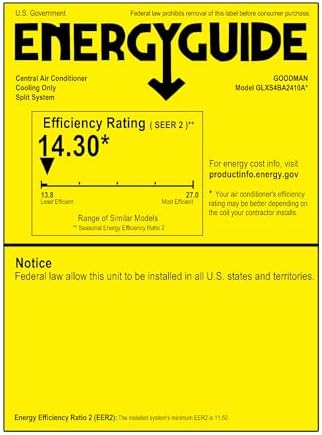 2 Ton 14.3 SEER2 Goodman Multi-Position Air Conditioner System with Models GLXS4BA2410 and CAPTA2422A3