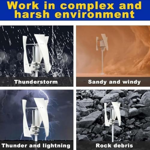 5000W Vertical Wind Turbine Generator Kit - Silent Windmill Power System for Home, Boat & Farm - 220V 48V 24V 12V with Controller & 3 Efficient Blades