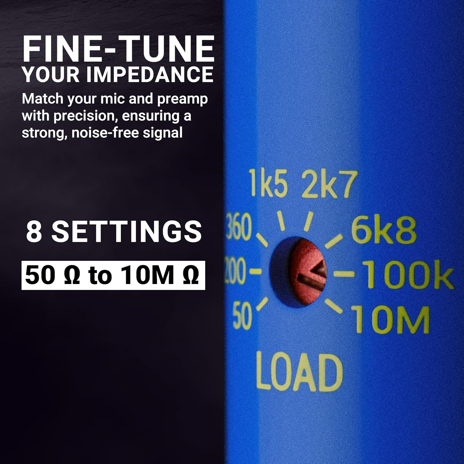 sE Electronics DM2 TNT Ultra-Slim Inline Microphone Preamp for Ribbon & Dynamic Microphones - Mic Preamp with 2 Gain Settings (+15dB or +30dB) & 8 Load Settings (50 Ohm-10 M Ohm) (Blue)