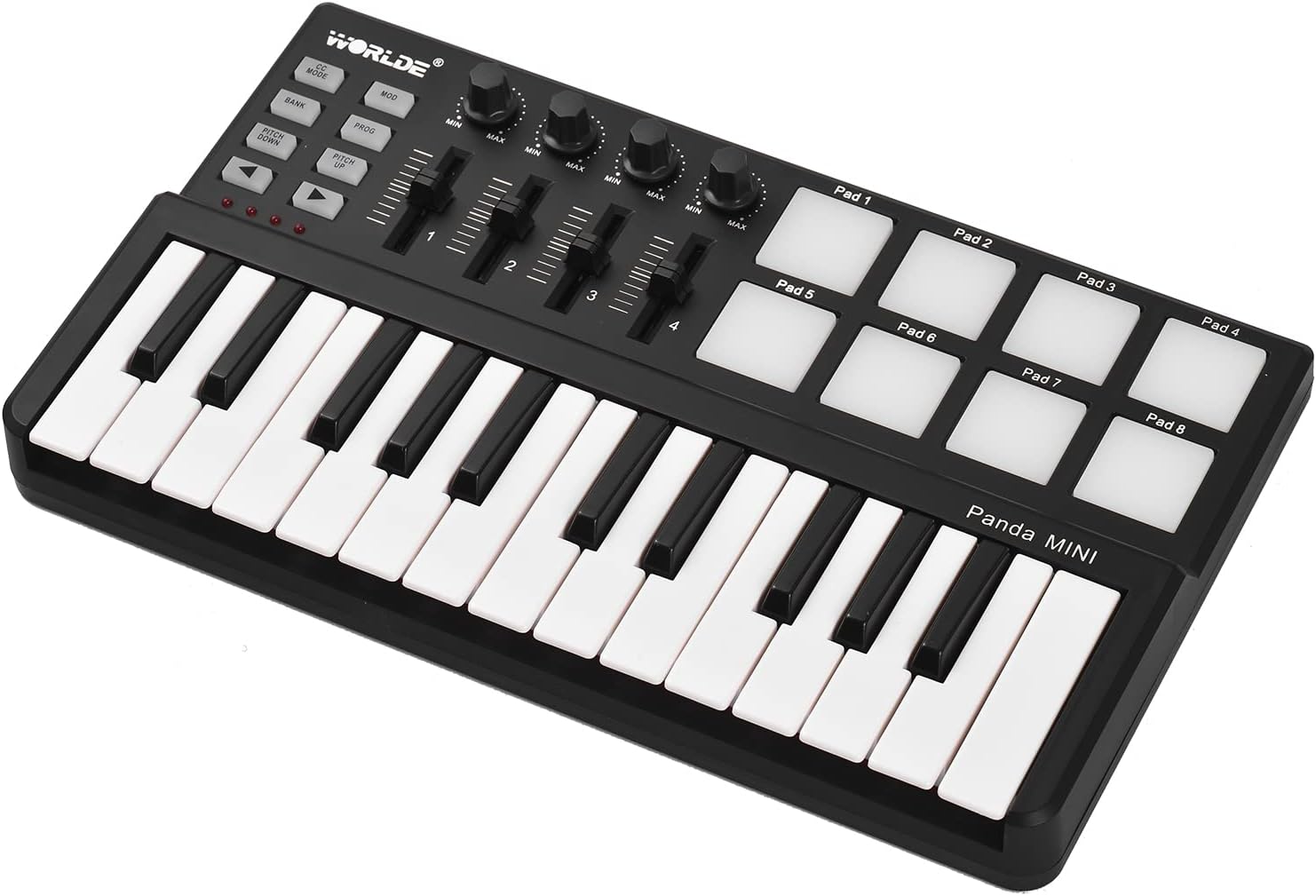 Mini Portable Mini 25-Key USB Keyboard and Drum Pad MIDI Controller