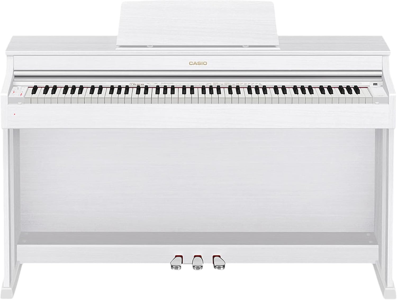 Casio AP-470 CELVIANO 88-Key Digital Cabinet Piano - White Bundle with Furniture Bench, Headphones, Online Lessons, Austin Bazaar Instructional DVD, and Polishing Cloth