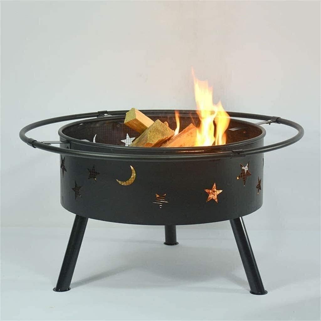 Outdoor Fire Pit Outdoor Fire Large Bonfire Wood Burning Patio Coal Grill Firepit for Outside Grill Charcoal Smokeless Grill with Spark