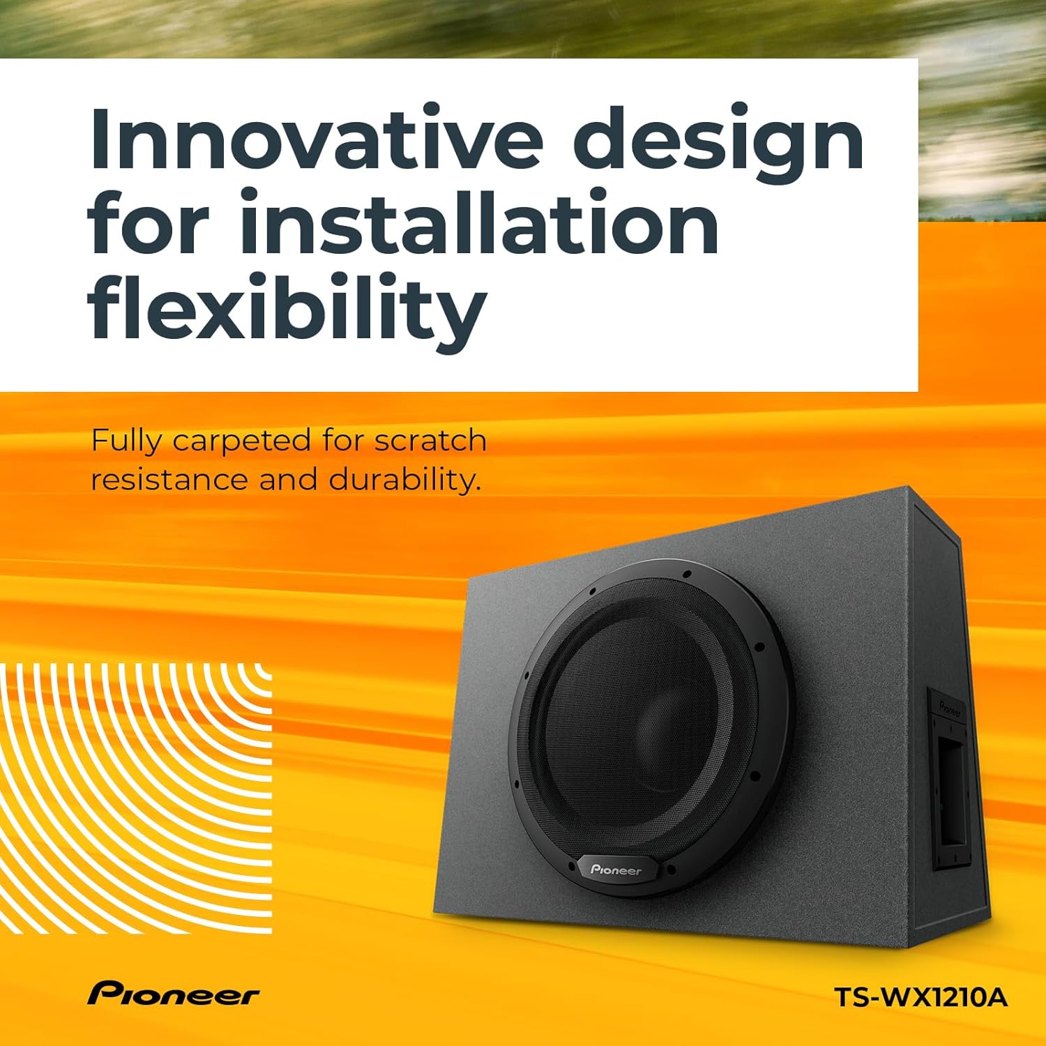 Pioneer TS-WX1210A 12” Subwoofer – 1300W Max, Built-in Amp for Easy Bass Upgrade, Enclosure Included, Amp Included, High-Level Input, Works with Most Factory or aftermarket radios