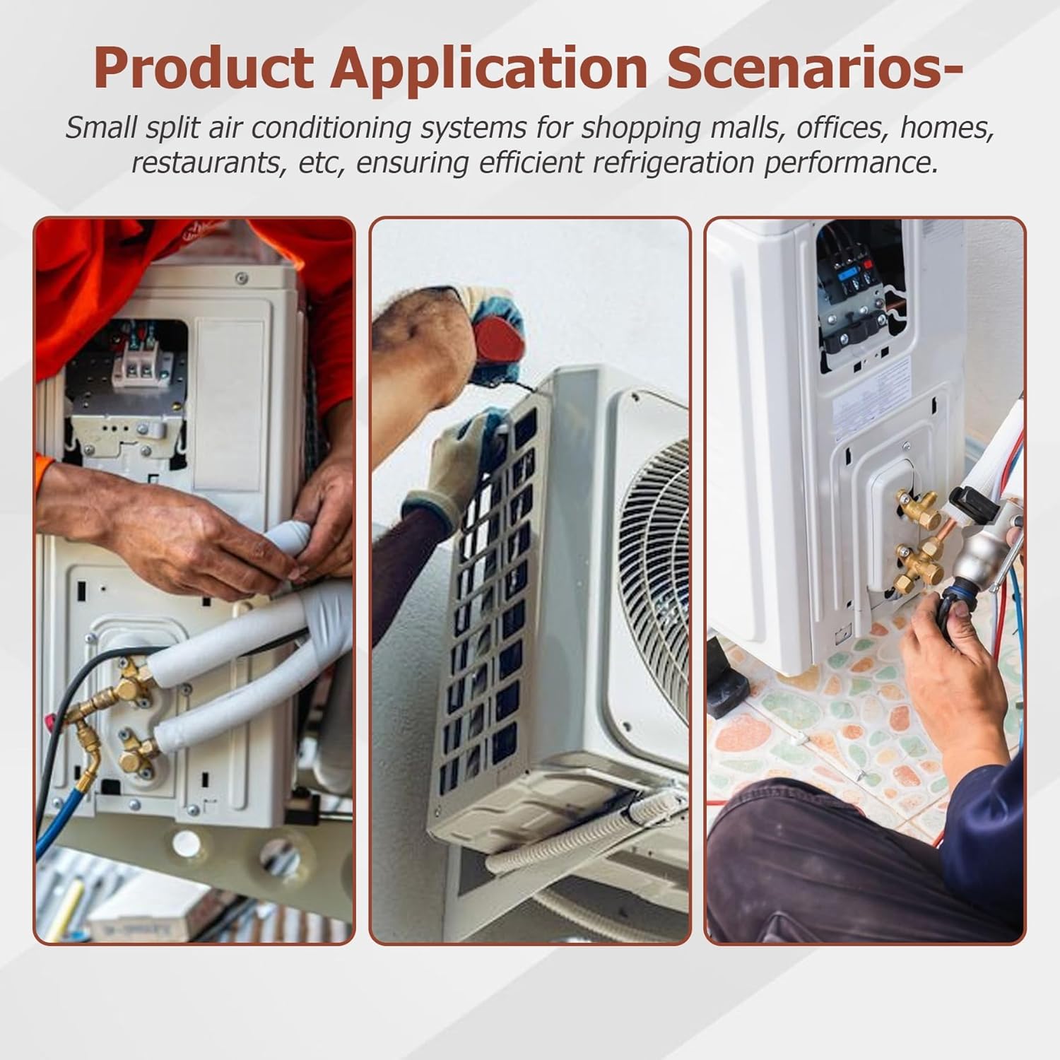 50 FT Air Conditioning Copper Hose Extension, 1/4 and 3/8 Inch Thickened Insulation Cotton with Nuts and Other Accessories Fit for Mini Split Air Conditioner