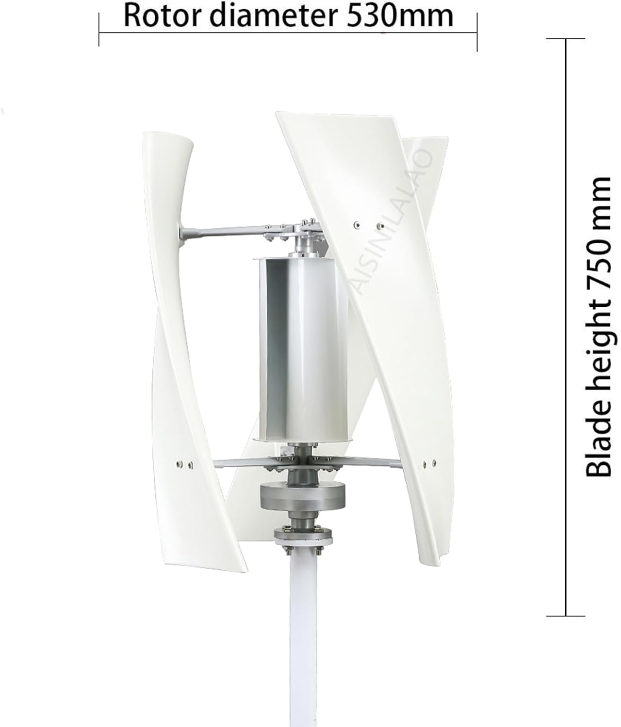 2000W Three-Phase Vertical Wind Turbine Generator 3 Blades 220V-12V Noiseless Wind Turbine Generator with MPPT Controller Suitable for Wind Power Systems