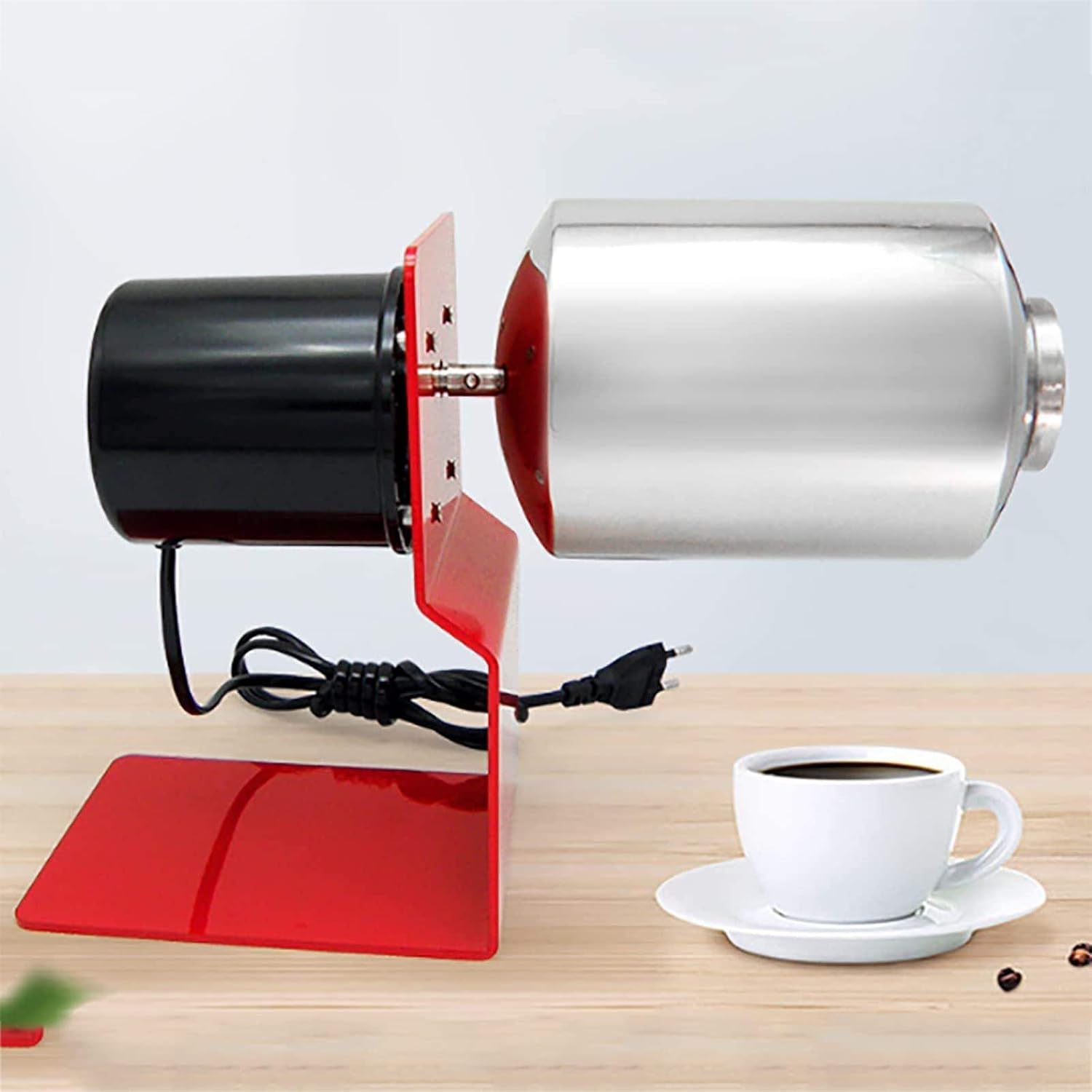 120g Electric Coffee Roaster Machine, Household Coffee Bean Baker Roasting Machine with Heating Furnace,45 RPM, Electric Drum Type,Chestnut Seed Nut Roasting Machine