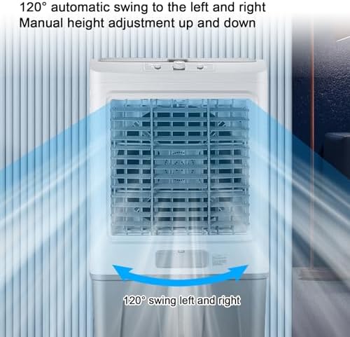 Swamp Cooler Air Conditioner, Evaporative Air Cooler w Large Capacity Water Tank, 4 Ice Box, Portable Air Conditioner with 3 Speeds for Backyard, Garage, Patio, Indoor(41x35x90cm(16x14x35.5in))
