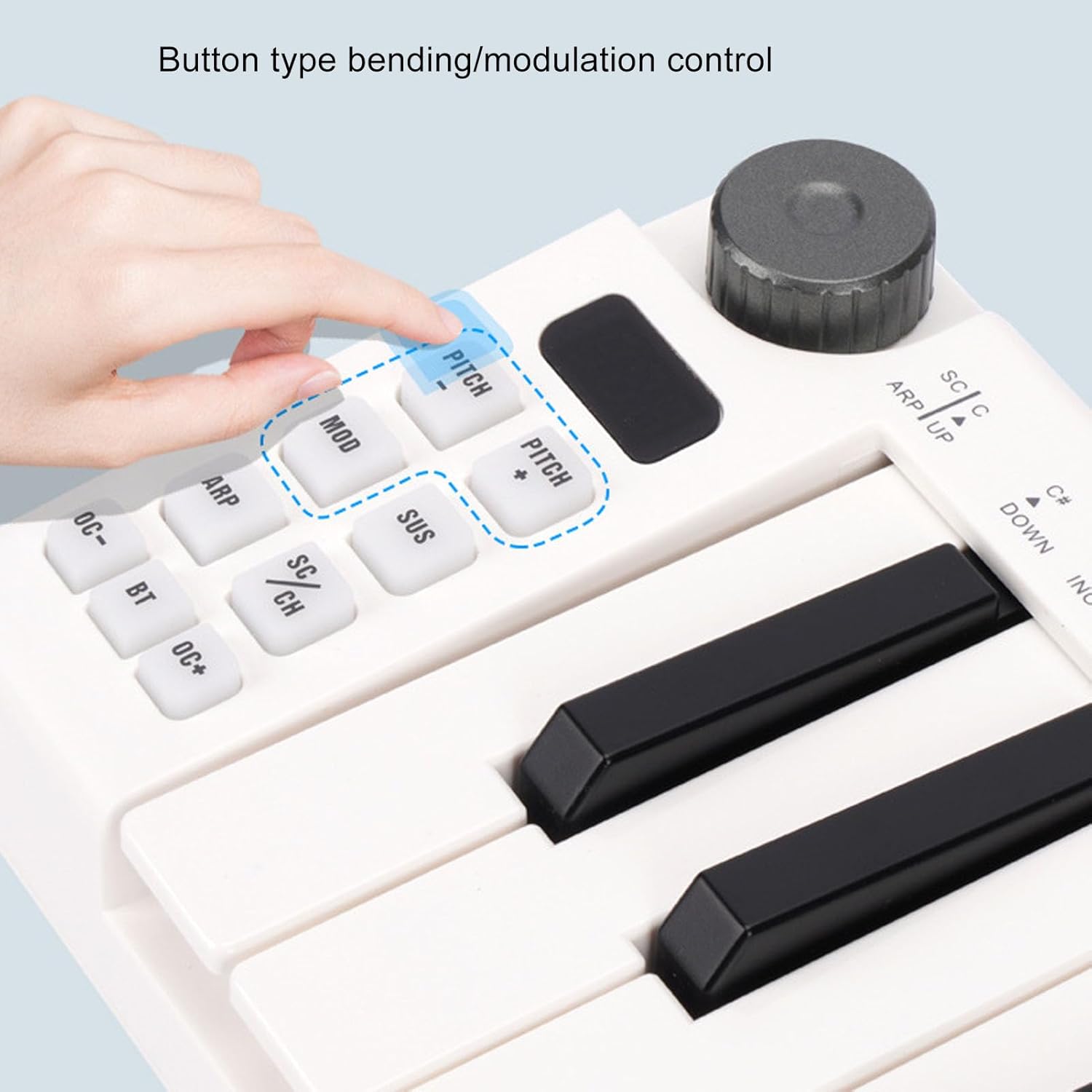 25 Sensitive Keys MIDI Keyboard Controller, Portable Design Rich Functionality with Wide Connectivity