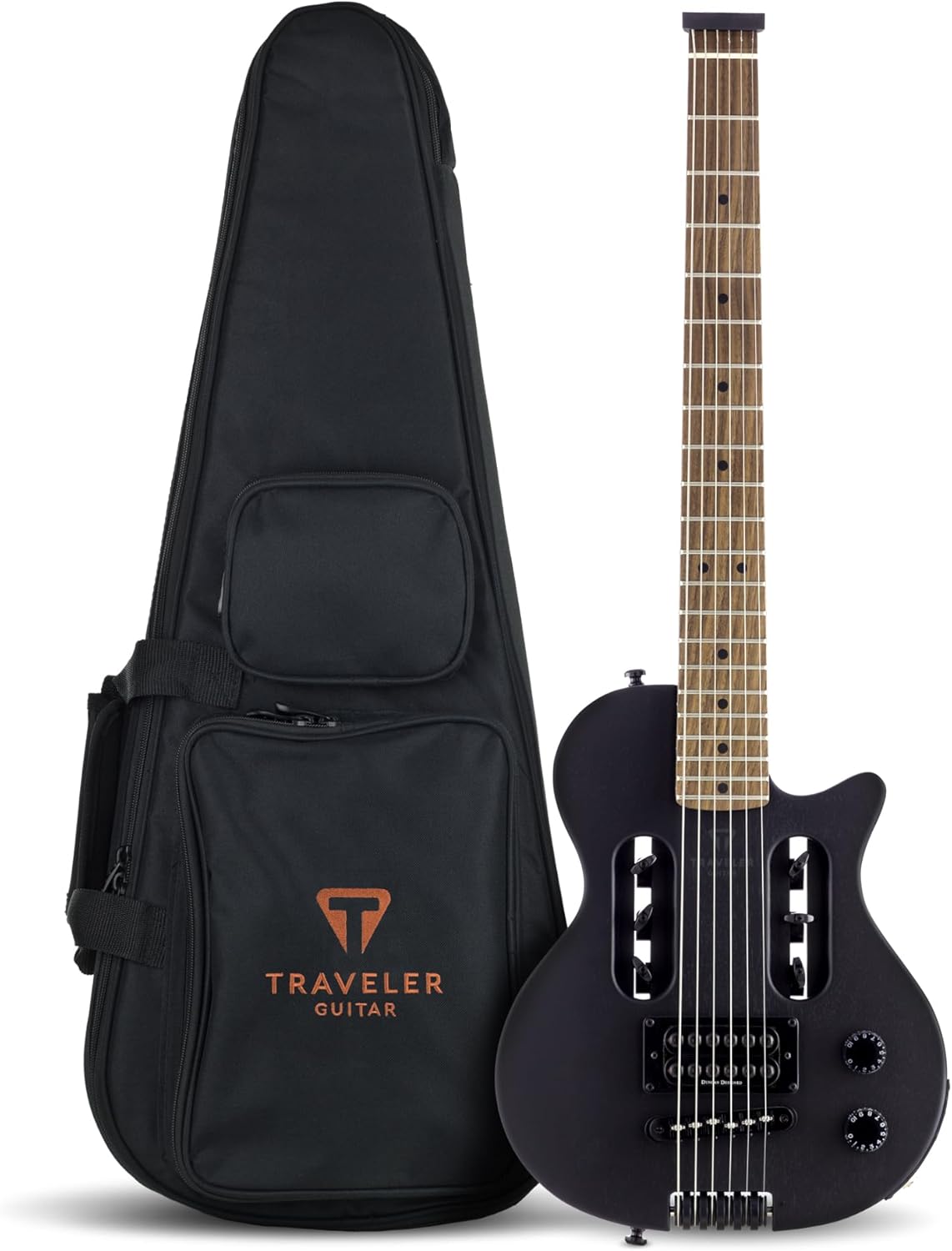 Traveler Guitar 6 String Solid-Body Electric Guitar, Right, Black Matte (EG1B BKM)