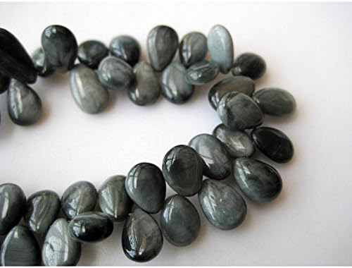 Cats Eye Briolette Beads, Cats Eye Beads, Pear Beads, 5x7mm To 7x11mm Each, 9 Inch Strand