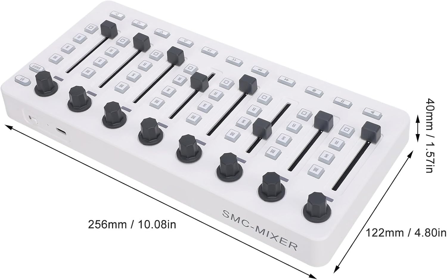 MIDI Controller Mixer, 8 Push Buttons Keyboard Controller43 Control Keys 8 Knobs USB MIDI Mixing Console