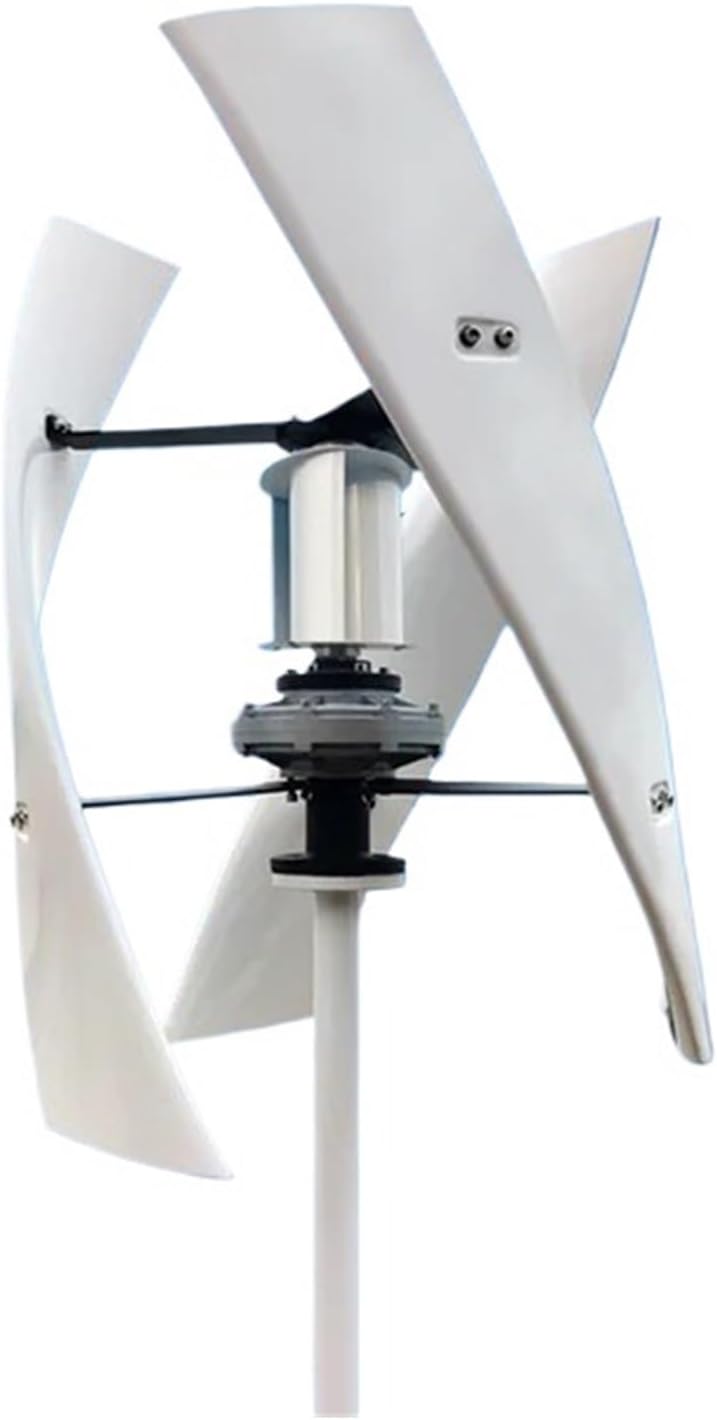 5KW Vertical Axis Wind Turbine Generator 24V 48V Low Noise Low Start Wind Speed Home Appliance for Off Grid System Output Low Starting Speed for Home(with Hybrid Charger,12V)