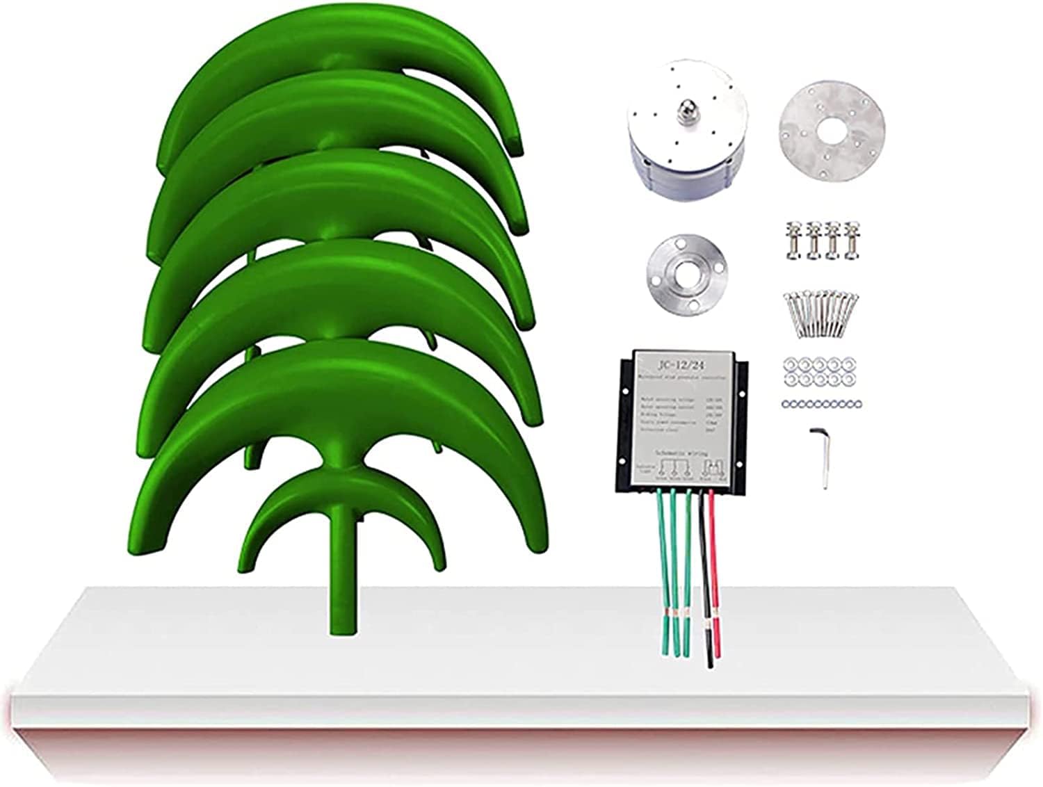 LiuSj JUnSt 4000W Wind Turbines Generator with Controller Windmill Generator 5 Blade Wind Controller Turbine Generator Kit for Home Camping(Green),12v