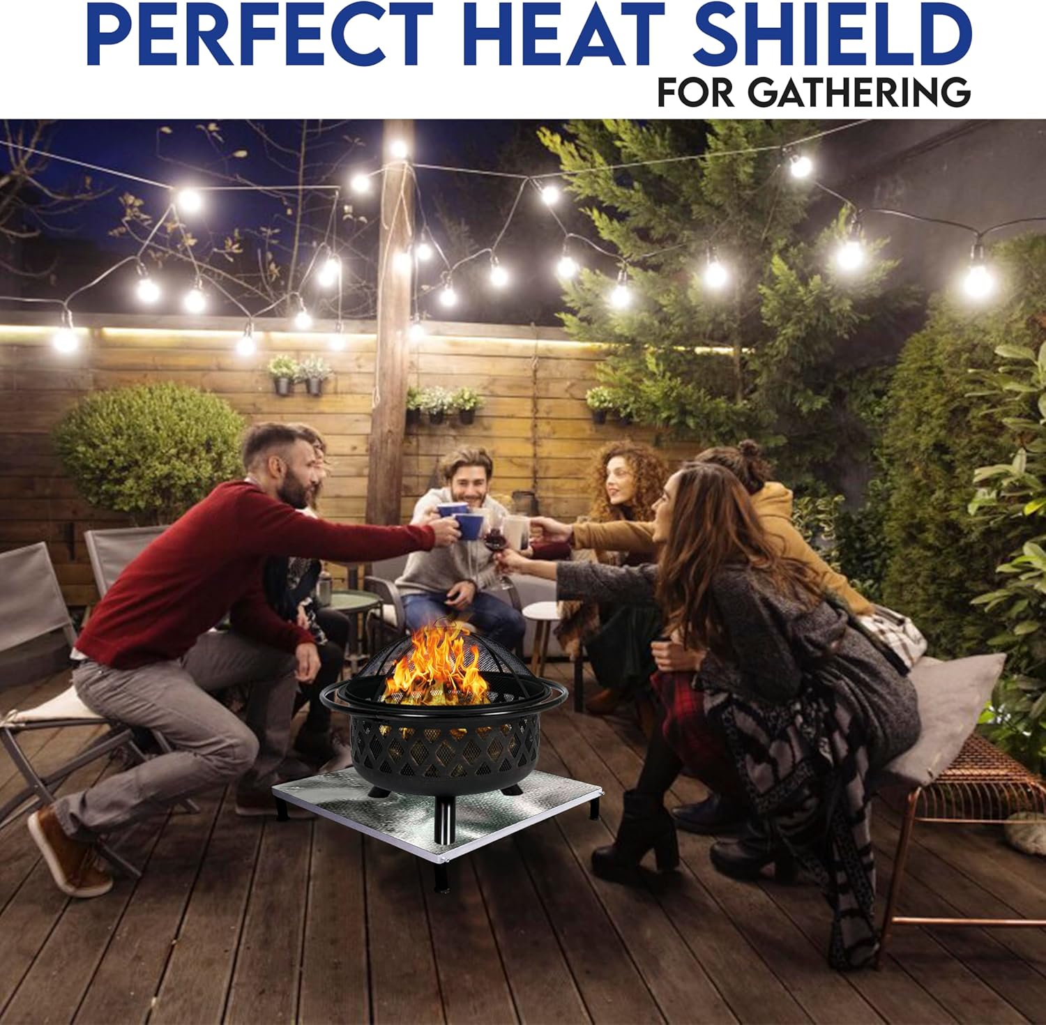 FEBTECH Deck Defender and Grass Guard Fire Pit Heat Shield 26