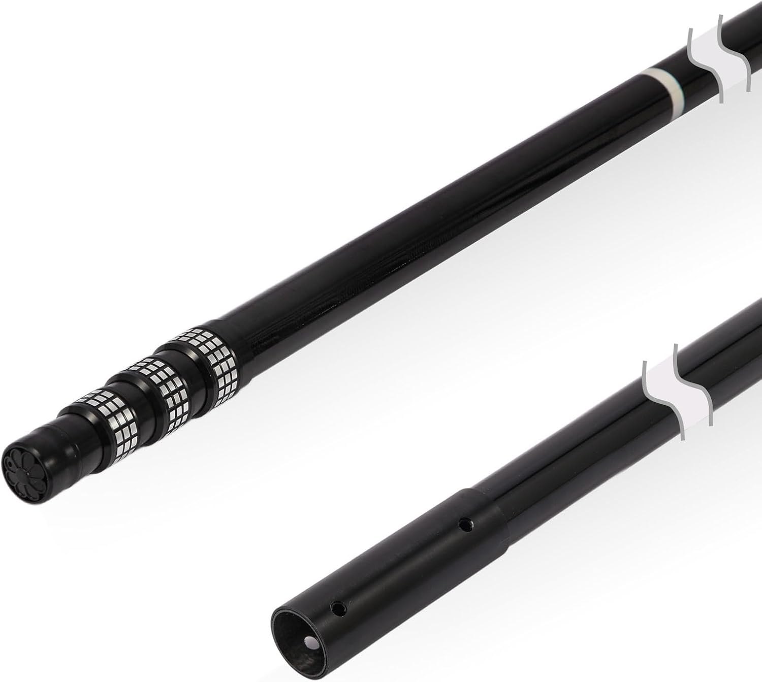 Swimming Pool Pole Carbon Fiber, 4-Section Telescopic 15 Foot, Lightweight and Easy to Grip Adjustable Cleaning Pole, Used for Pool Cleaning, Connected to Fishing net, rake, Brush