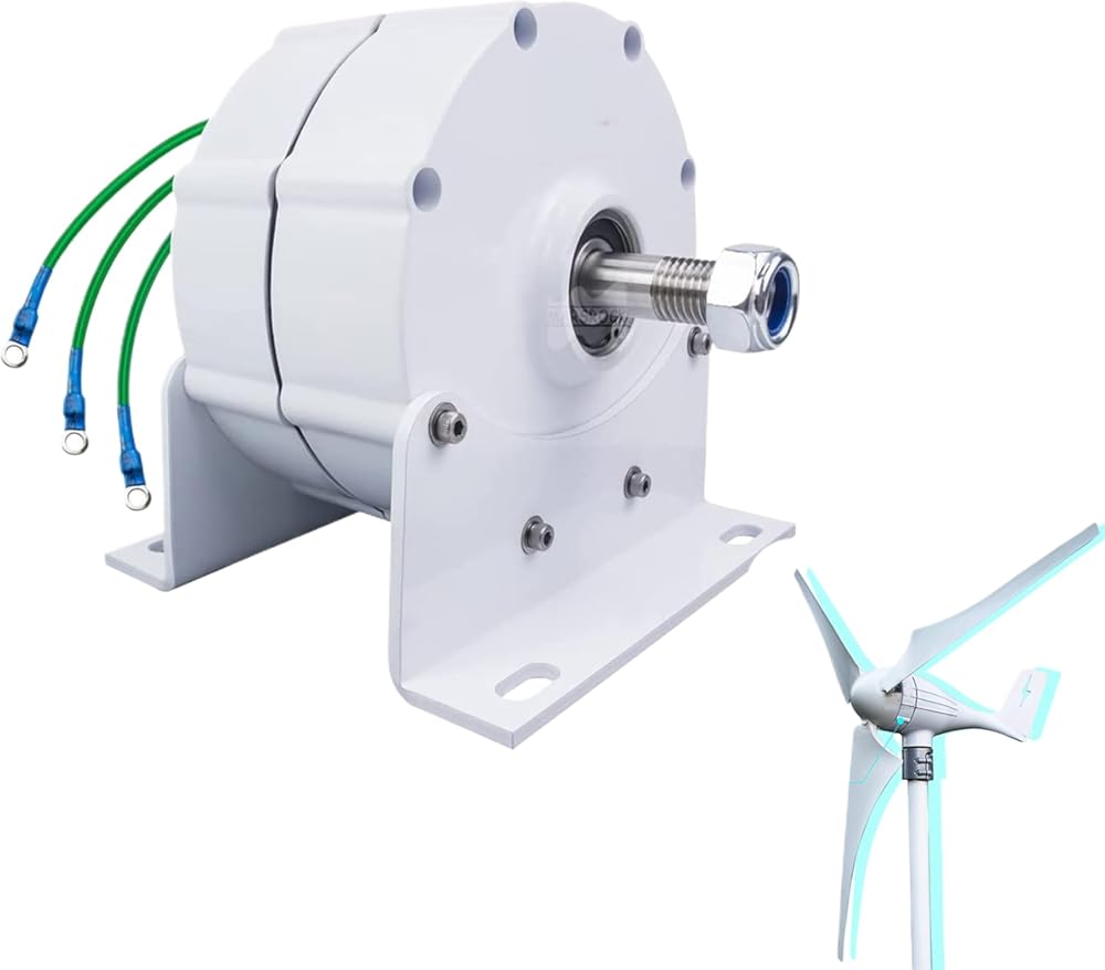 12v,HENGJINGTR 16000W 220V Small Permanent Magnet Generator - Household Magnetic Levitation Wind Turbine Kit with Controller(Low RPM 600R/Min)