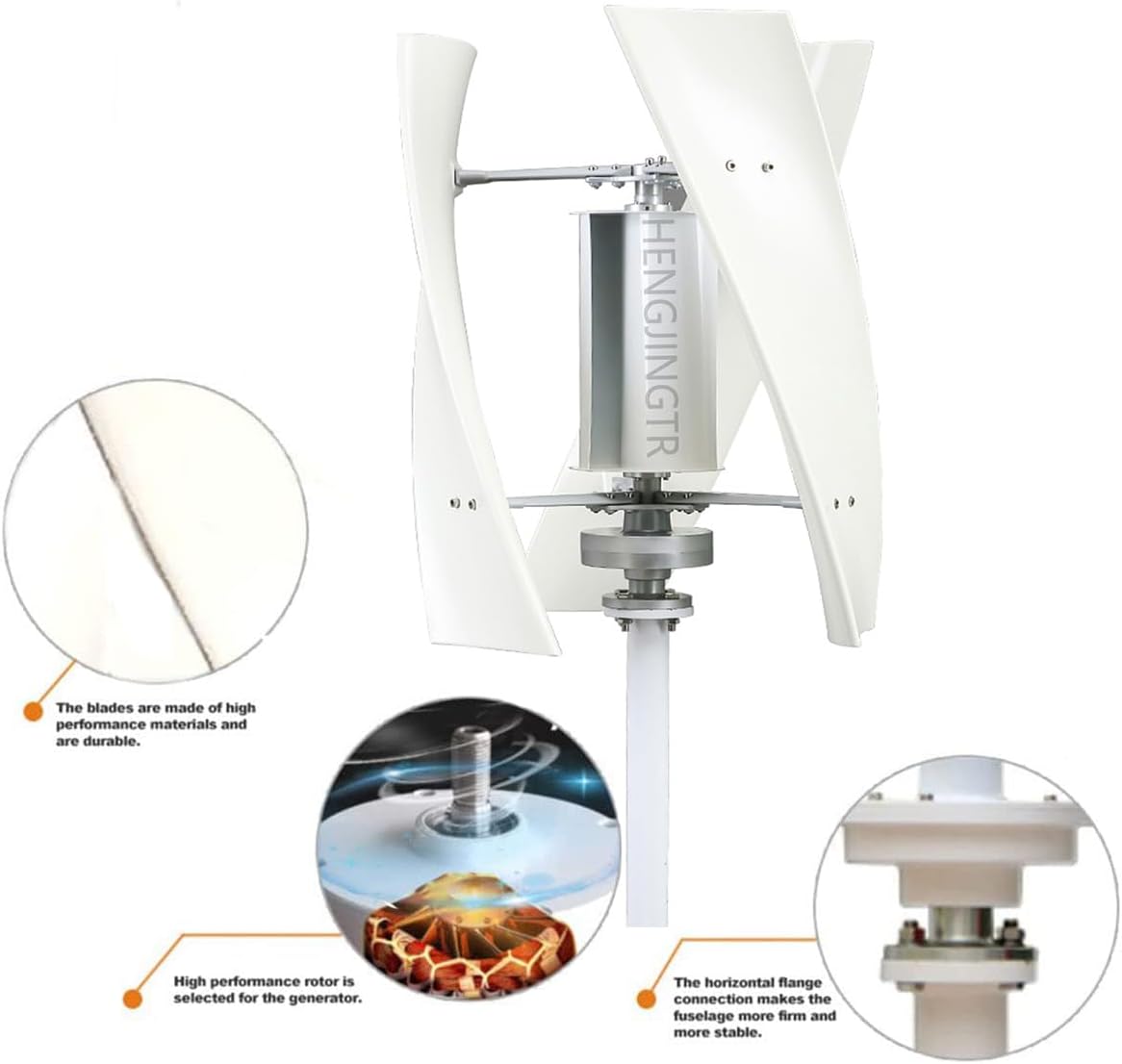 High Efficiency 1500W Vertical Wind Turbine Kit,12V 24V 48V Maglev Generator Windmill Wind Power Generator Kit with MPPT Controller for Yacht Farm Home Use