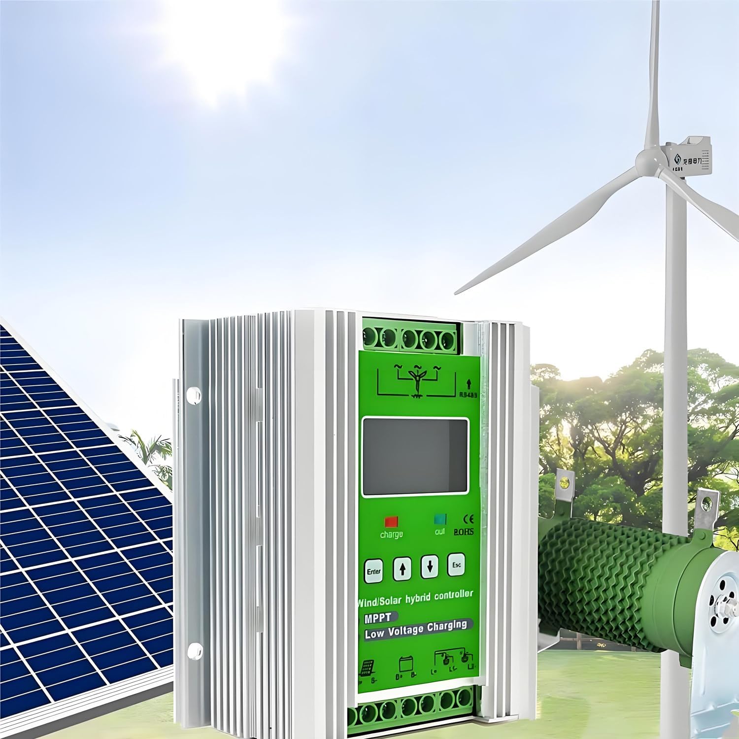 12v/24v/48v Auto Switch Regulator,Mppt Wind Solar Hybrid Charge Controller,Wind Turbine Solar Panel Charge Controller,with Booster Function,Conversion Efficiency > 98% 10000W