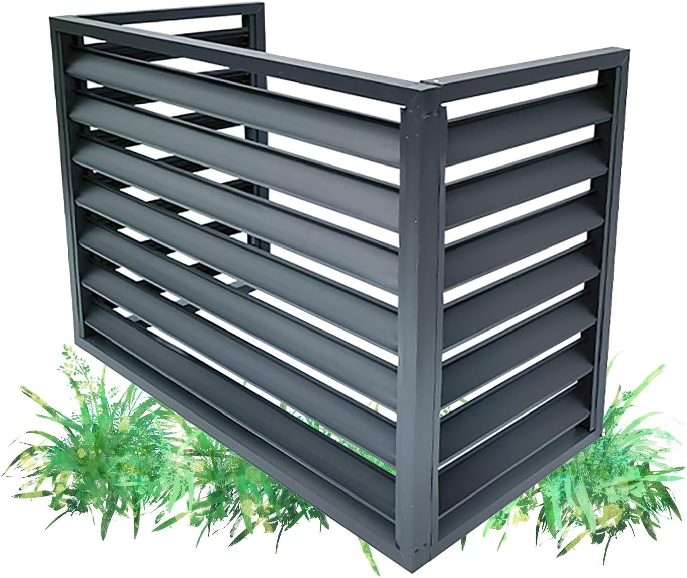 Outdoor Air Conditioner Cover For Outside Units, Aluminum Privacy Fence Panels, Trash Can Enclosure Flower Stand Decorative Air Conditioning Cover, Condenser Protective Cover For Patio Lawn ( Color