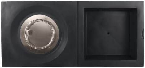 Outdoor 50,000 BTU Concrete Rectangular Fire Pit Table with Storage, Removable Tabletop, Weather-Resistant Patio Gas Fire Table, Dark Gray & Natural Brown