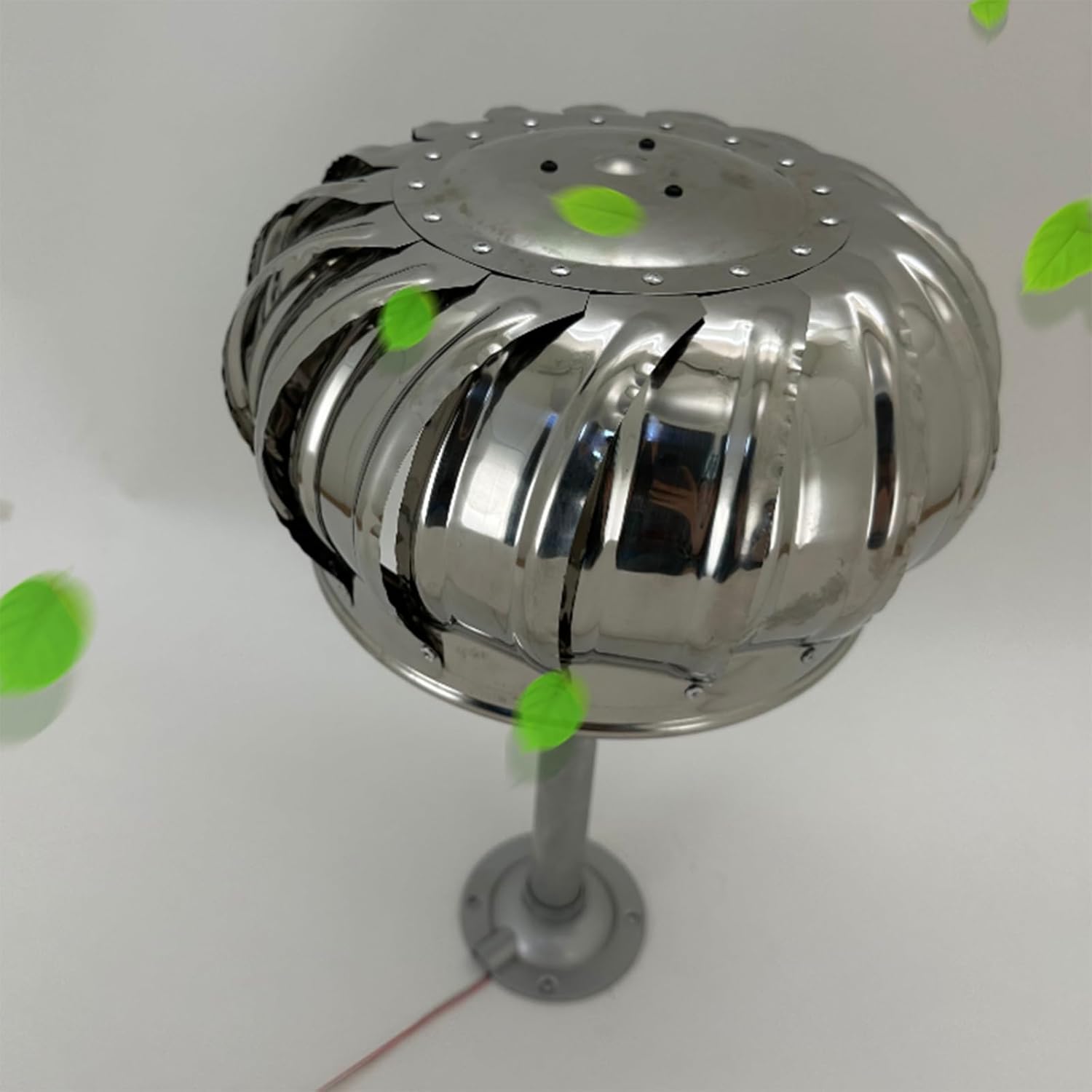 20W Wind Ball Type Multi-blade Start Low Wind Speed Vertical Wind Ironless Generator Low Start-Up Speed, Durable Stainless Steel For Home/Outdoor Use