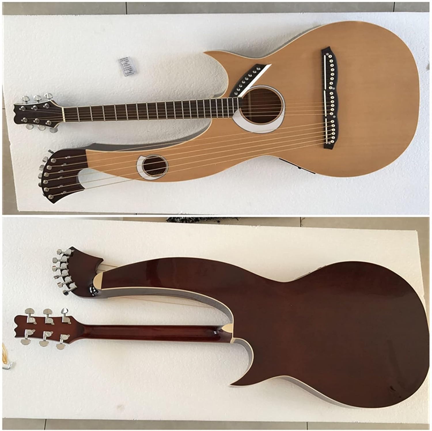 6/6/8 Strings Harp Acoustic Guitar Double Necks Electric Acoustic Guitar 41 Inches Fir Body Guitars (Color : Harp and hardcase Size : 41 inches) (Harp and Soft Bag 41 inches)