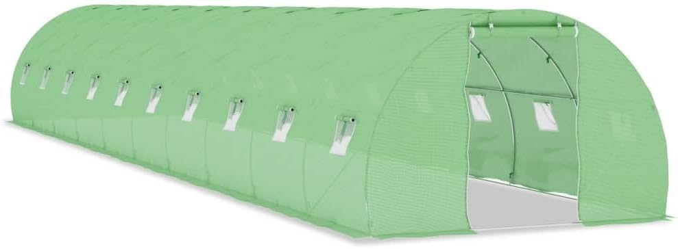 Greenhouse,Mesh Fabric Green House with Windows and Roll up Zipper Door for Garden Plants Grow,Green