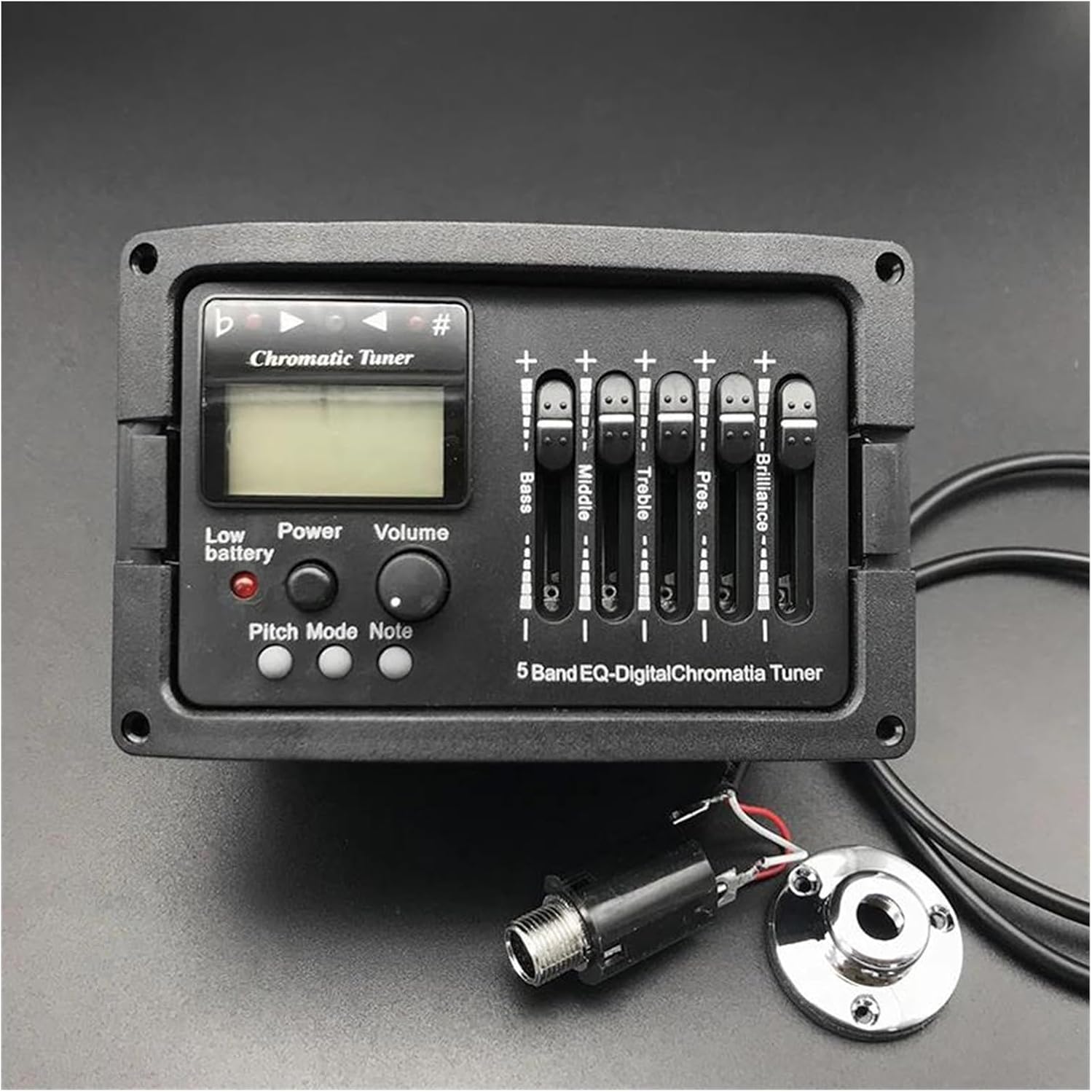 acoustic guitar pickup kit 4Set 5 Band Acoustic Guitar Preamp EQ Equalizer Classical Acoustic Guitar Amplifier Digital Tuner Piezo Pickup(With)