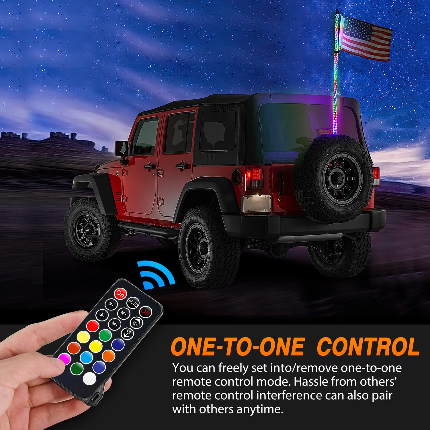 Nilight 2PCS 3FT Spiral RGB Led Whip Light w/RGB Chasing Light RF Remote Control Lighted Antenna for Can-am ATV UTV RZR Polaris Dune Buggy 4 Wheeler Offroad Jeep Truck