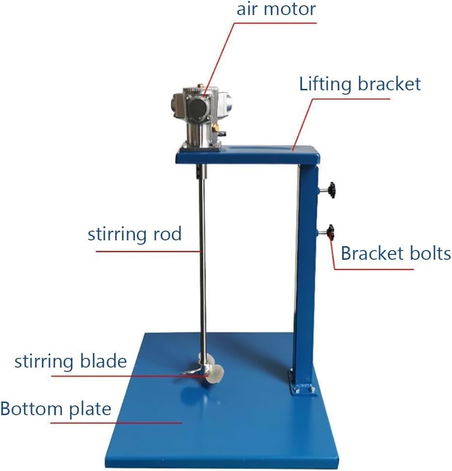 Pneumatic Mixer Automatic, 5 Gallon 20L Paint Stirring Machine, Stepless Speed Regulation, Height Adjustable, Stainless Steel Blade, Stir Well, for Paint Mixing in Paint FA(