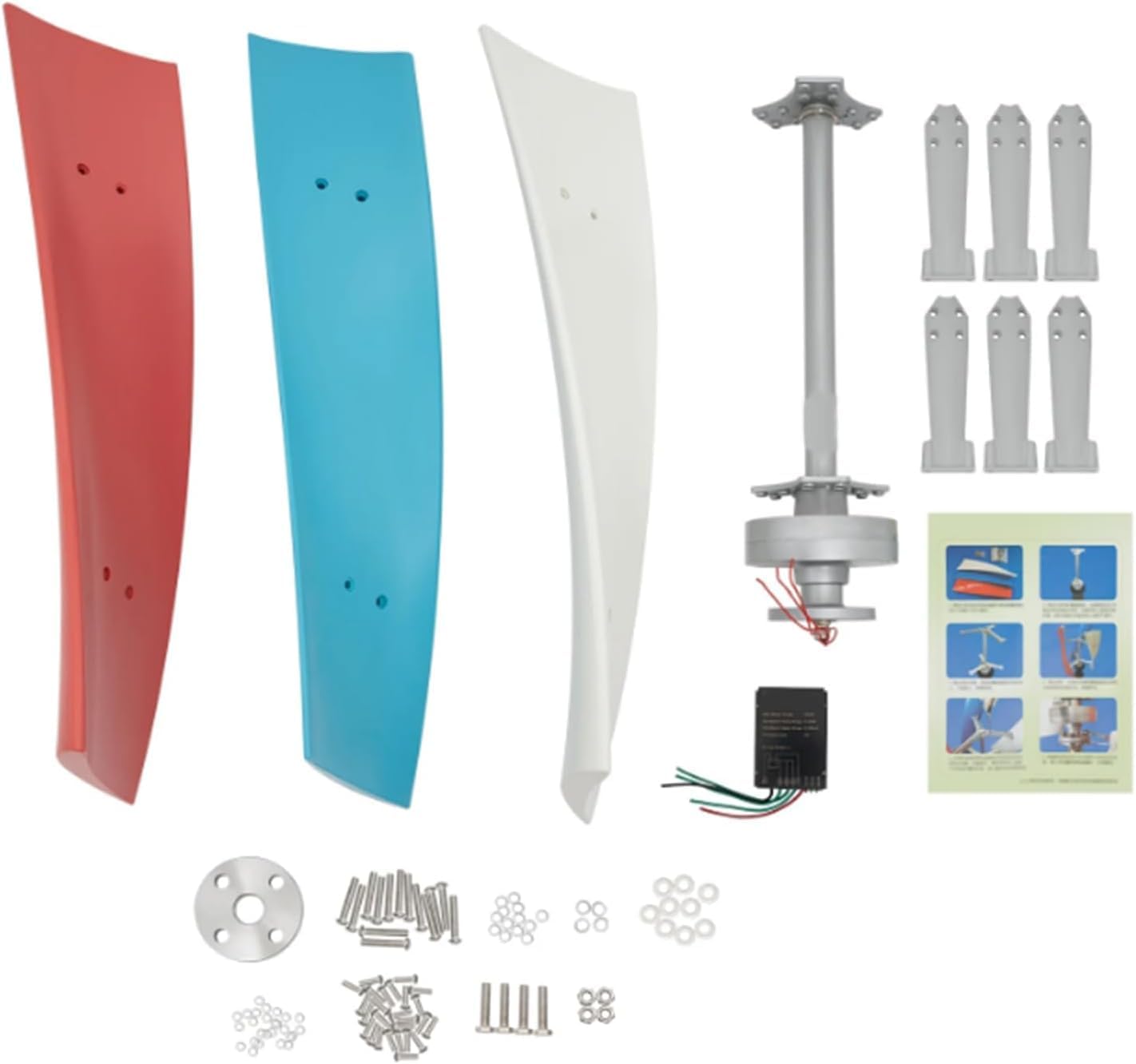 CHRISK Vertical Wind Turbine Generator Kit, 12000W No Noise 3 Blades Portable Solar Generator for Courtyard Outdoor Street